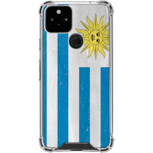 Uraguay Flag Distressed Google Pixel 5 Clear Case